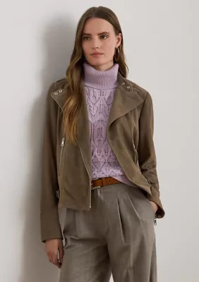Lauren Ralph Lauren Women's Goat-Suede Moto Jacket | Belk