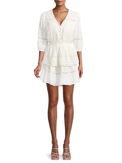 Embroidered Tiered Dress | Saks Fifth Avenue OFF 5TH