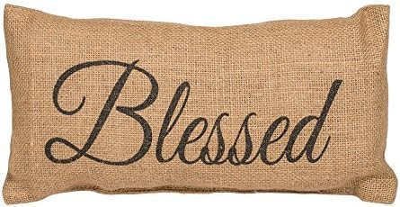 Small Burlap Blessed Country Pillow | Amazon (US)