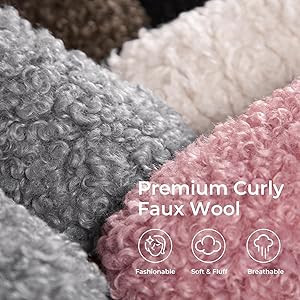 Snug Leaves Women's Scuff Slippers Furry Cute Curly Faux Wool Slip-on Indoor Memory Foam House Sh... | Amazon (US)