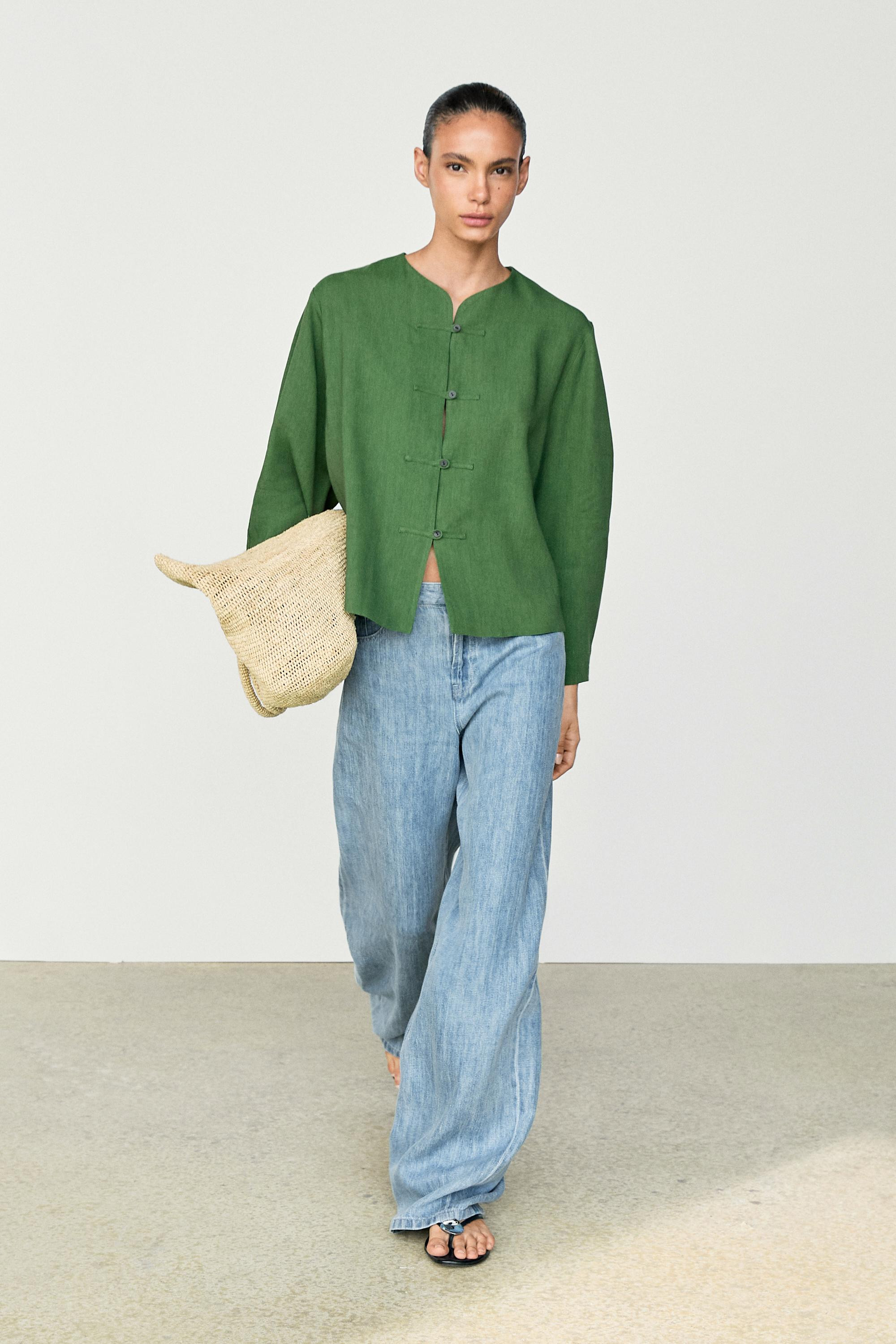 Fluid overshirt with button details total look | Massimo Dutti UK