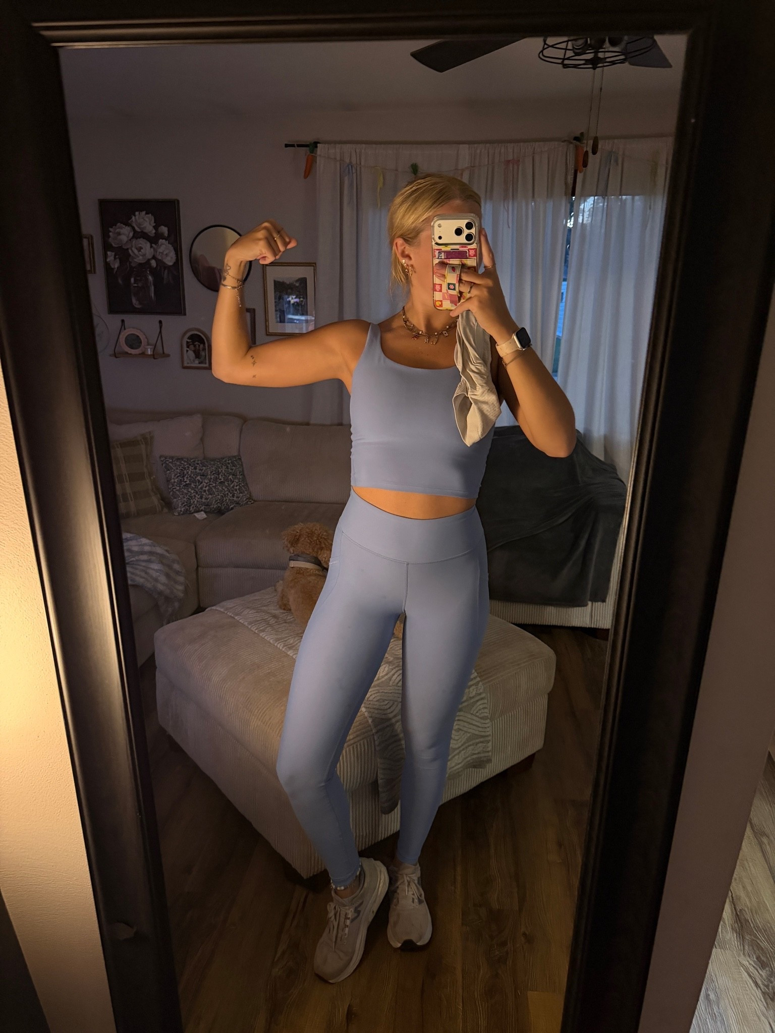 Yesterday’s ootd & arm day/cardio fit — 08.31.26 🏃‍♀️💨🩵💪🏻

Walking Pad is $109.99 (originally $119.99)
Standing desk is $74.99 (originally $99.99)
Matching active set is from Old Navy:
small tall in blue leggings
medium in blue tank top
medium in white fitted tee
9 in New Balance tennis shoes from @DSW 
socks are Bombas

Amazon finds, Amazon deals, Amazon home, home finds, home deals, work from home essentials, Amazon walking pad, Amazon standing desk, Old Navy outfits, Old Navy activewear, Old Navy leggings, matching workout sets, New Balance running shoes, Bombas socks, DSW footwear, outfit of the day

#LTKootd #LTKfitnessgoals #LTKActive