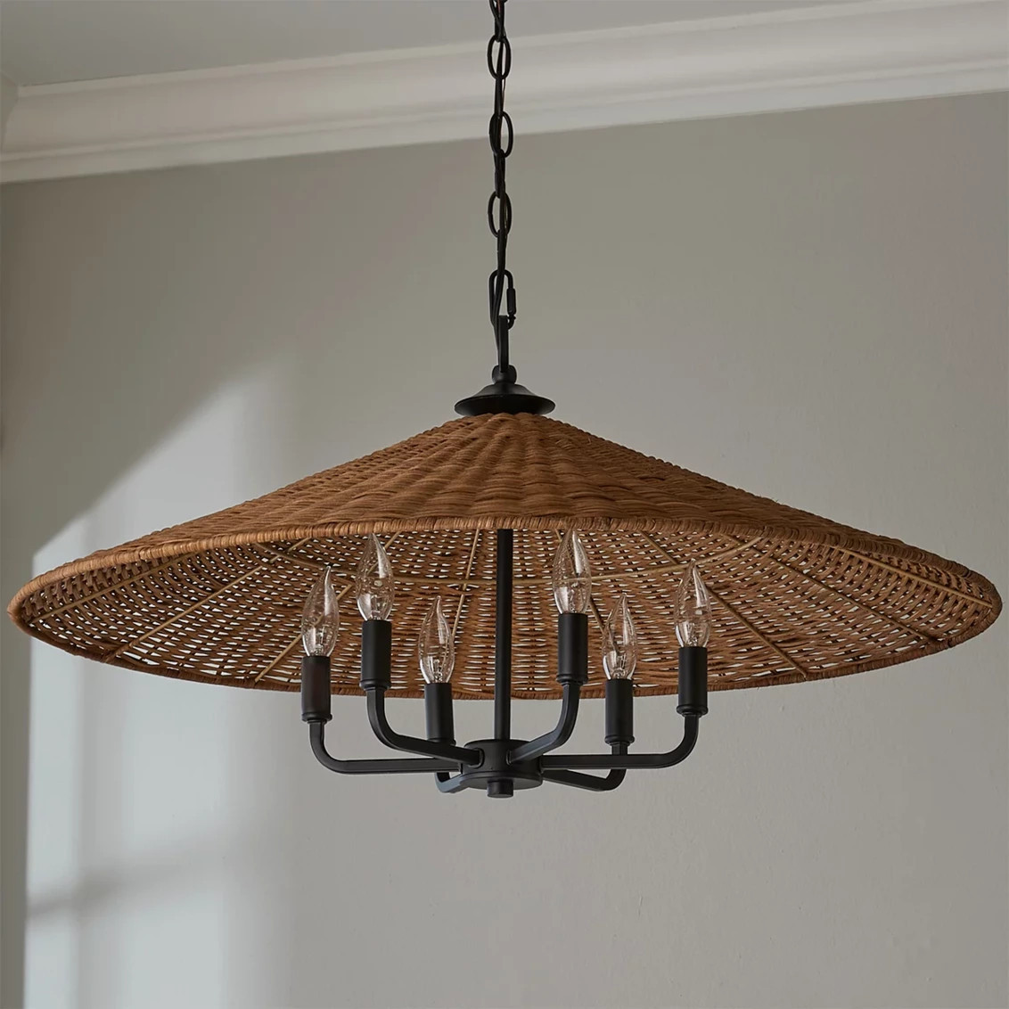 Rattan Shade Chandelier | Shades of Light