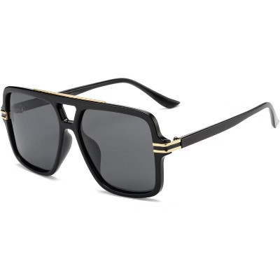 Retro Oversized Polarized Square Sunglasses Womens Mens, Trendy Designer Big Rectangle Sun Glasses Black 5.43×2.05×5.83 | Target