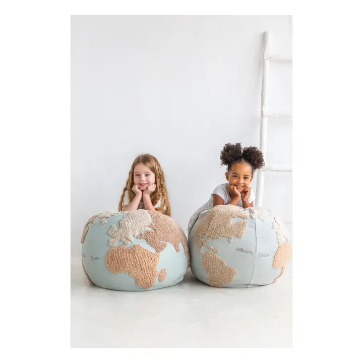 Lorena Canals Pouf World Map | Light blue | Smallable