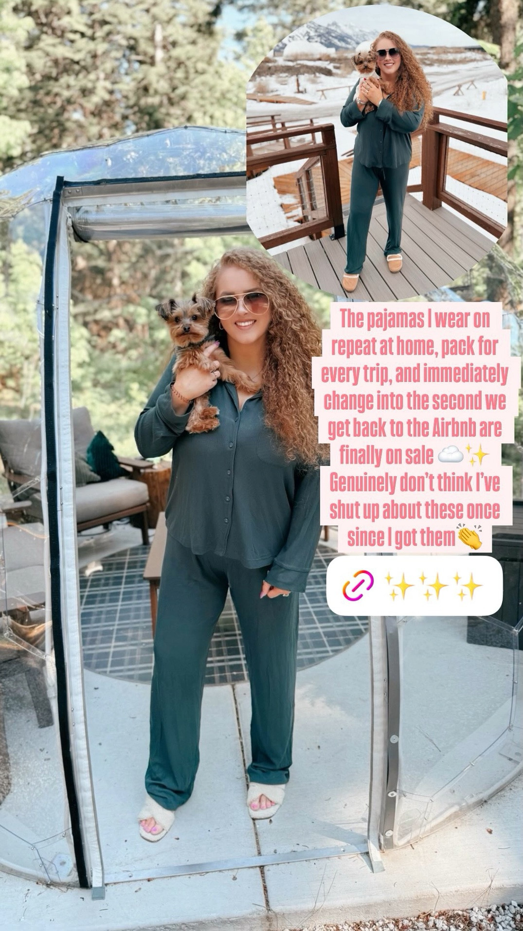 The pajamas I wear on repeat at home, pack for every trip, and immediately change into the second we get back to the Airbnb are finally on sale ☁️✨ Genuinely don’t think I’ve shut up about these once since I got them👏 skims pajamas | cozy girl | matching pajama set | soft lounge set | vacation essentials | travel must haves | comfy outfit | neutral aesthetic | cozy night in | airport outfit | elevated loungewear | pajama obsession | soft girl vibes | cozy aesthetic | everyday lounge set | travel cozy outfit | comfy cute | luxury pajamas | minimalist style | sleepwear favorites ☁️

#LTKootd #LTKTravel #LTKSeasonal