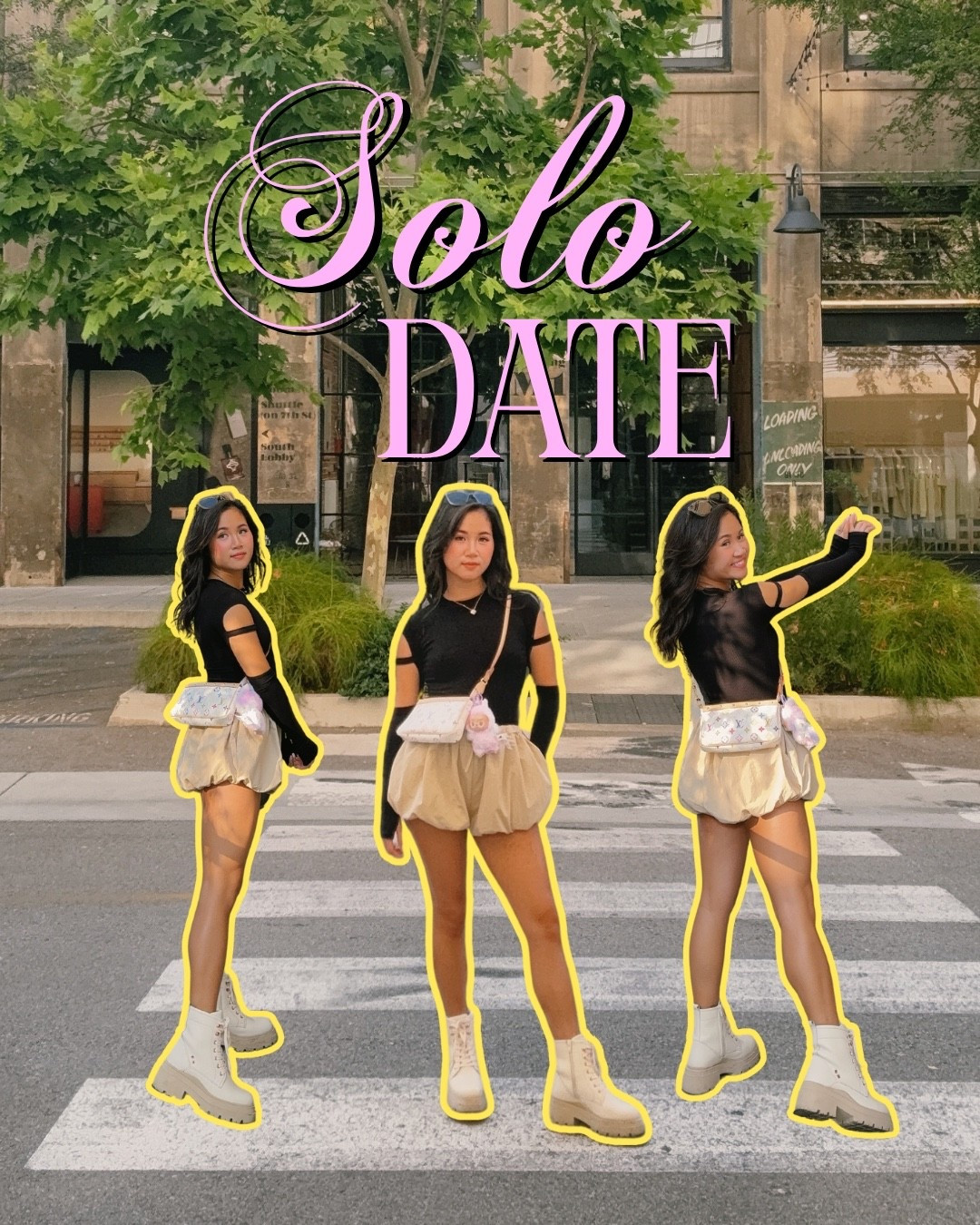 Solo date at the Row in LA 🖤 wearing cropped top and bubble skirt from Lewkin 🤎 

#LTKFindsUnder50 #LTKPetite #LTKStyleTip