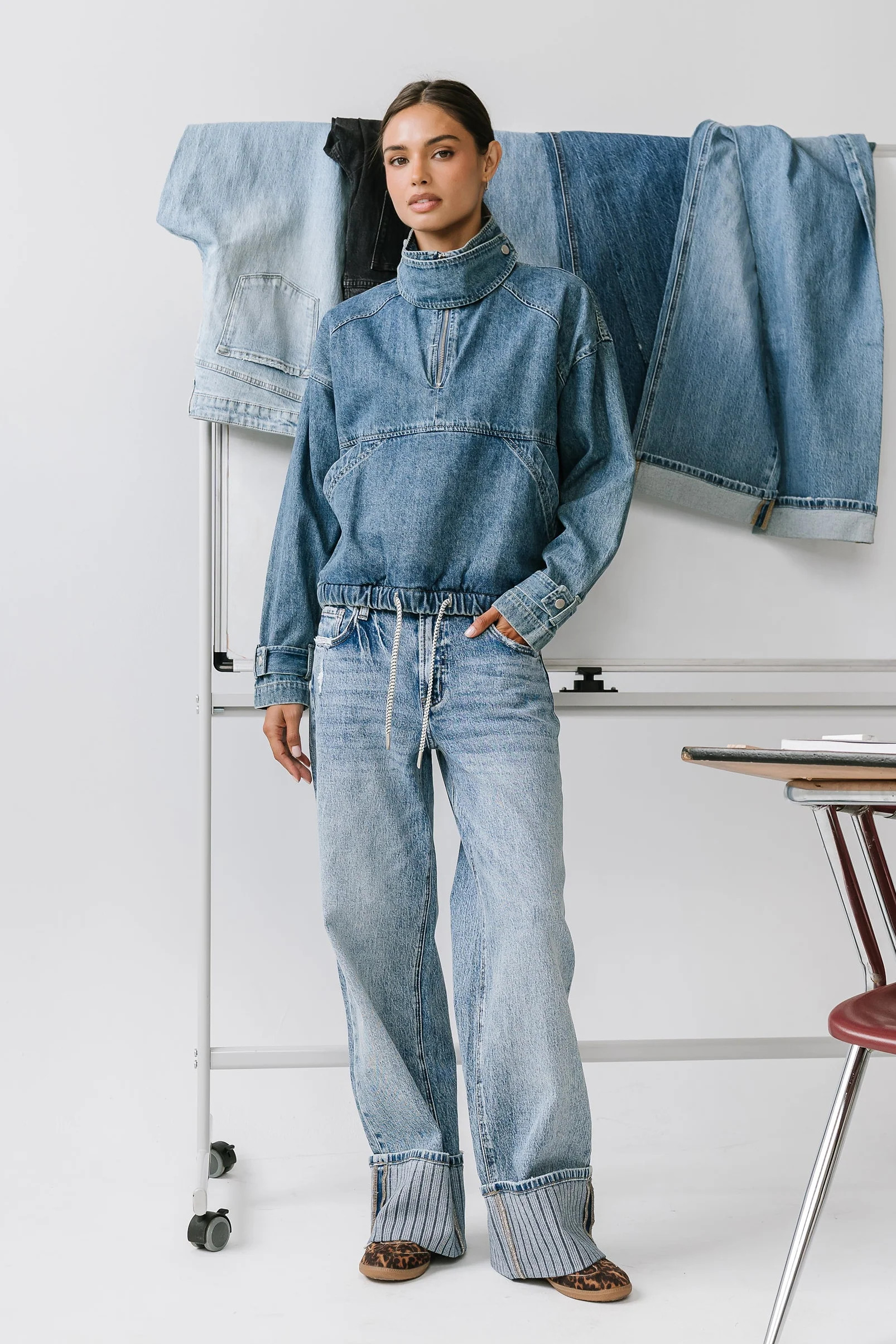 Regina Denim Jacket in Medium Wash | Böhme US