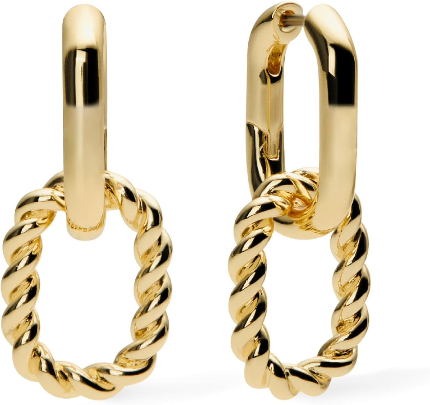 Ana Luisa | Double Hoop Earring - Ash Double | 14K Gold Plated Earrings & 2-in1 Unique Design | Hypoallergenic, Water-Resistant & Tarnish-Free Earrings | 14K Gold Earrings | Surgical Steel Posts | Amazon (US)