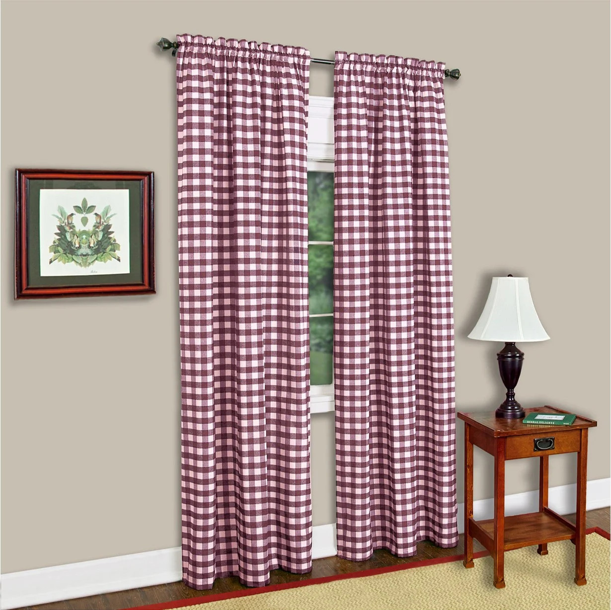 Woven Trends Farmhouse Curtains, Buffalo Plaid Drapes, Classic Country Plaid Gingham Checkered De... | Walmart (US)