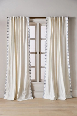 Maeve Cotton Embroidered Looped Curtain | Anthropologie (US)