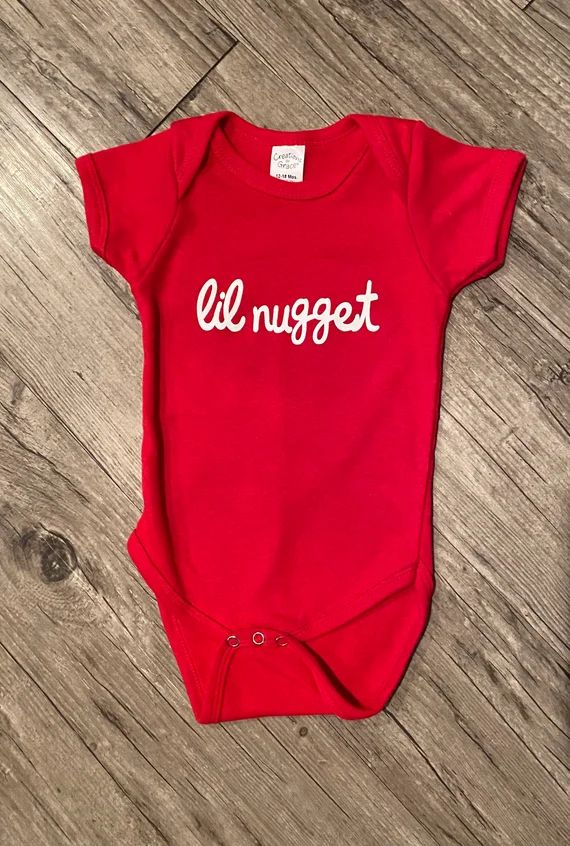 Chick fil a inspired "Lil Nugget" baby onesie | Etsy (US)