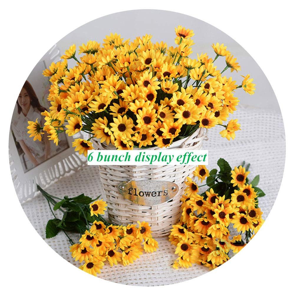 Artificial Sunflower 2 Bouquet Artificial Flowers Fake Sunflowers Floral Decor Bouquet Home Hotel... | Amazon (US)