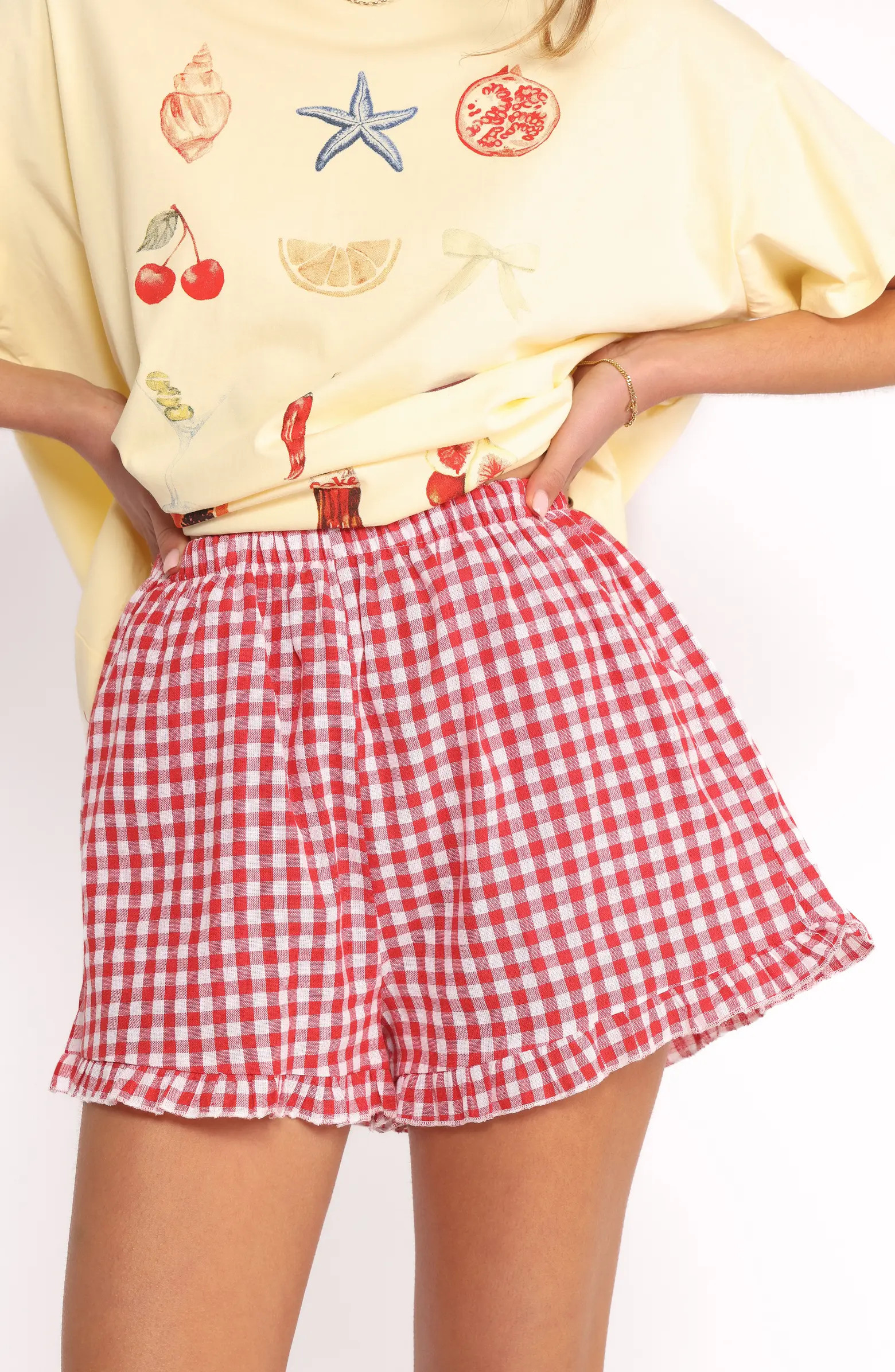 Petal & Pup Daphne Graphic T-Shirt & Gingham Shorts Set | Nordstrom | Nordstrom
