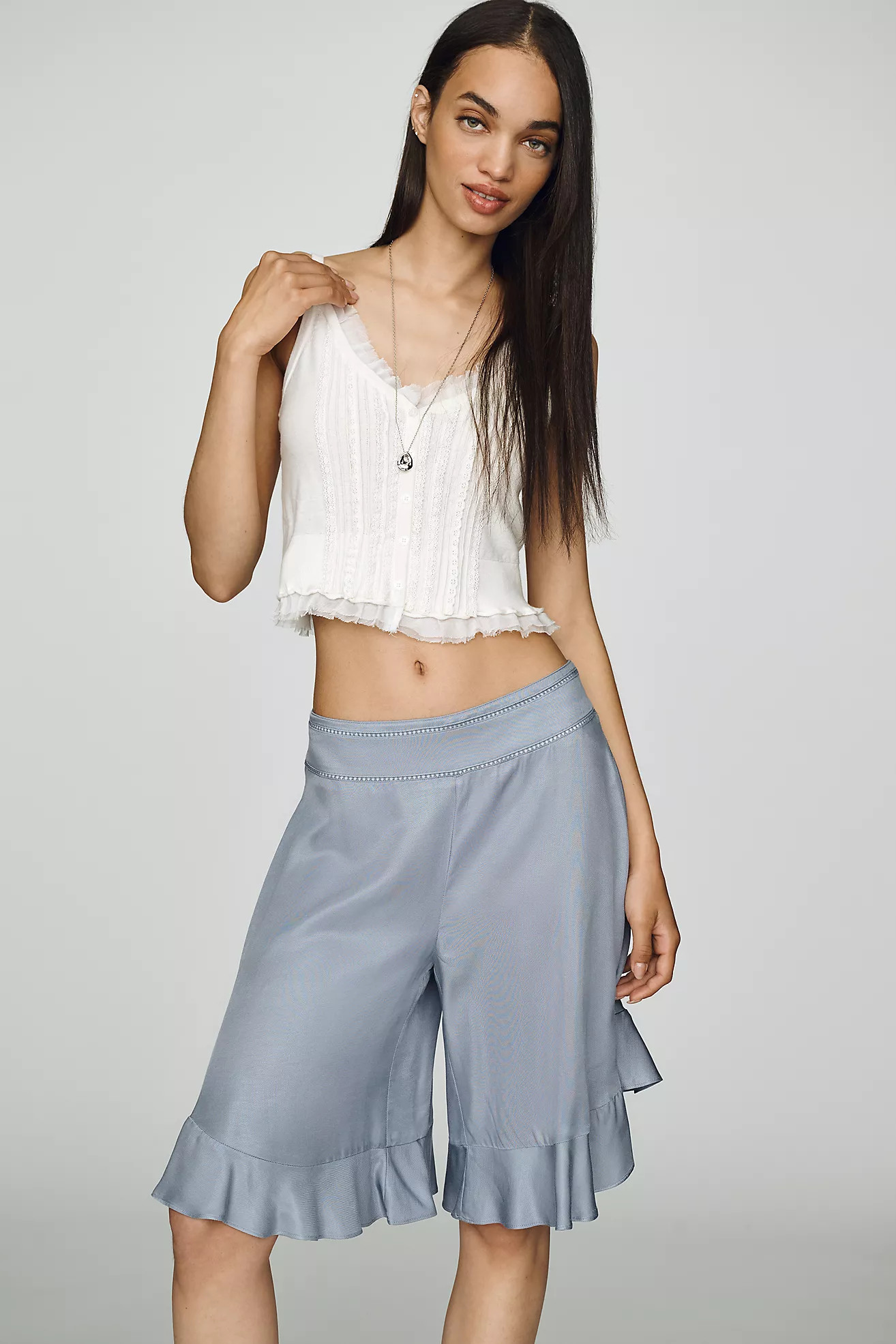 By Anthropologie Silky Longline Skirty Shorts | Anthropologie (US)