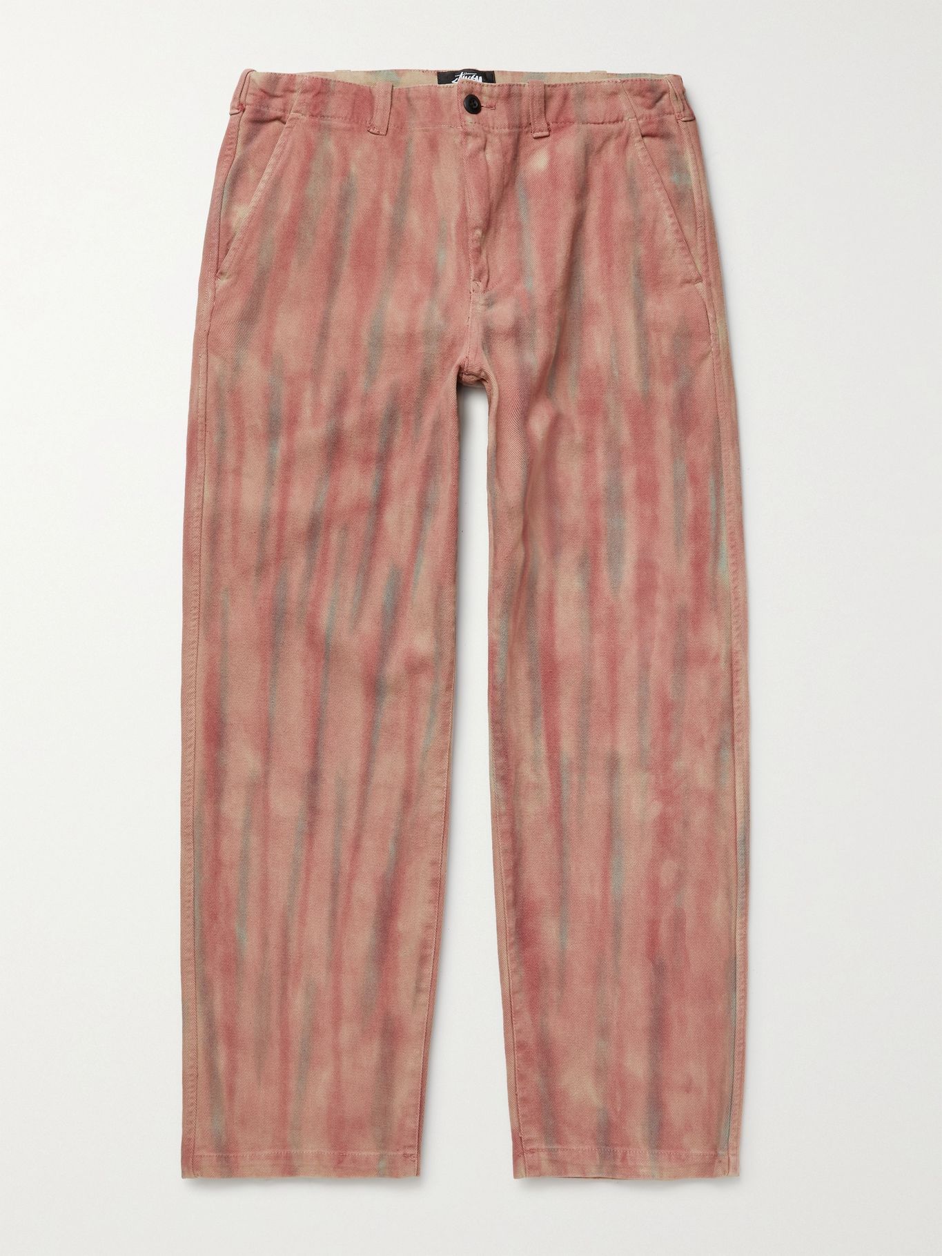 Red Logo-Embroidered Tie-Dyed Cotton-Twill Trousers | STÜSSY | MR PORTER | Mr Porter (UK)