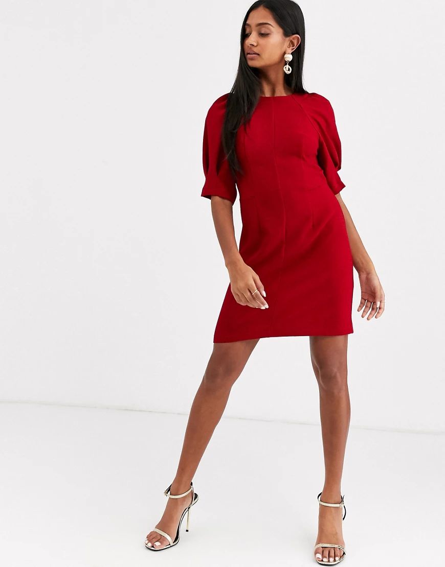 ASOS DESIGN mini shift dress-Red | ASOS (Global)