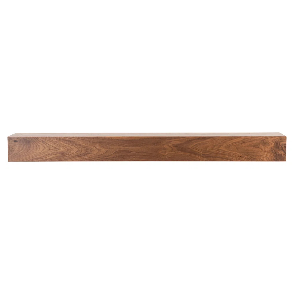 Modern Ember Walnut Creek Fireplace Mantel Shelf - 9" Depth, Close-Grain Details - Real Walnut Wo... | Wayfair North America