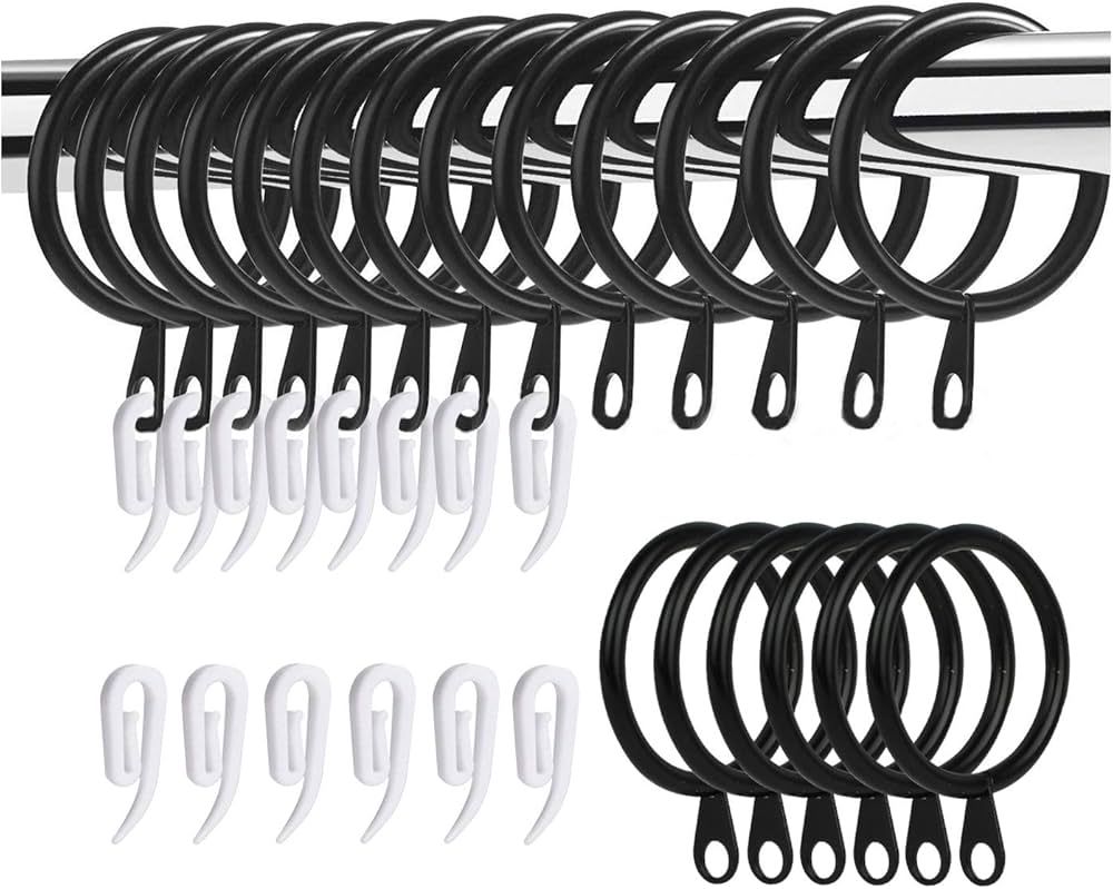 VIPITH 50 Pack Curtain Rings and Hooks, 30mm Metal Drapery Curtain Rings Hanging Rings & 50pcs Cu... | Amazon (CA)