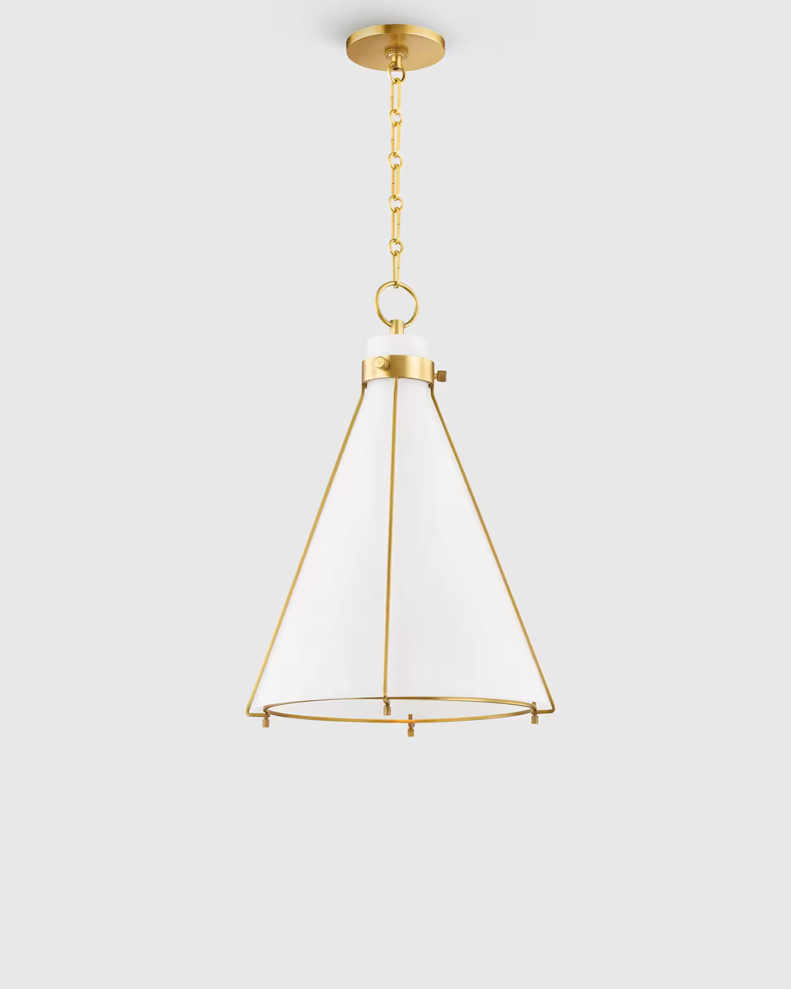 Iron and Opal Glass Conical Pendant Light | Quince