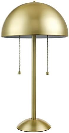 Globe Electric 12976 Haydel 21" 2-Light Table Lamp, Matte Brass, Double On/Off Pull Chain | Amazon (US)