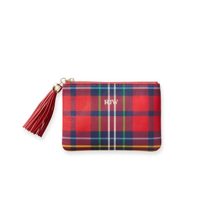 Holiday Leather Tassel Zipper Pouch | Mark and Graham