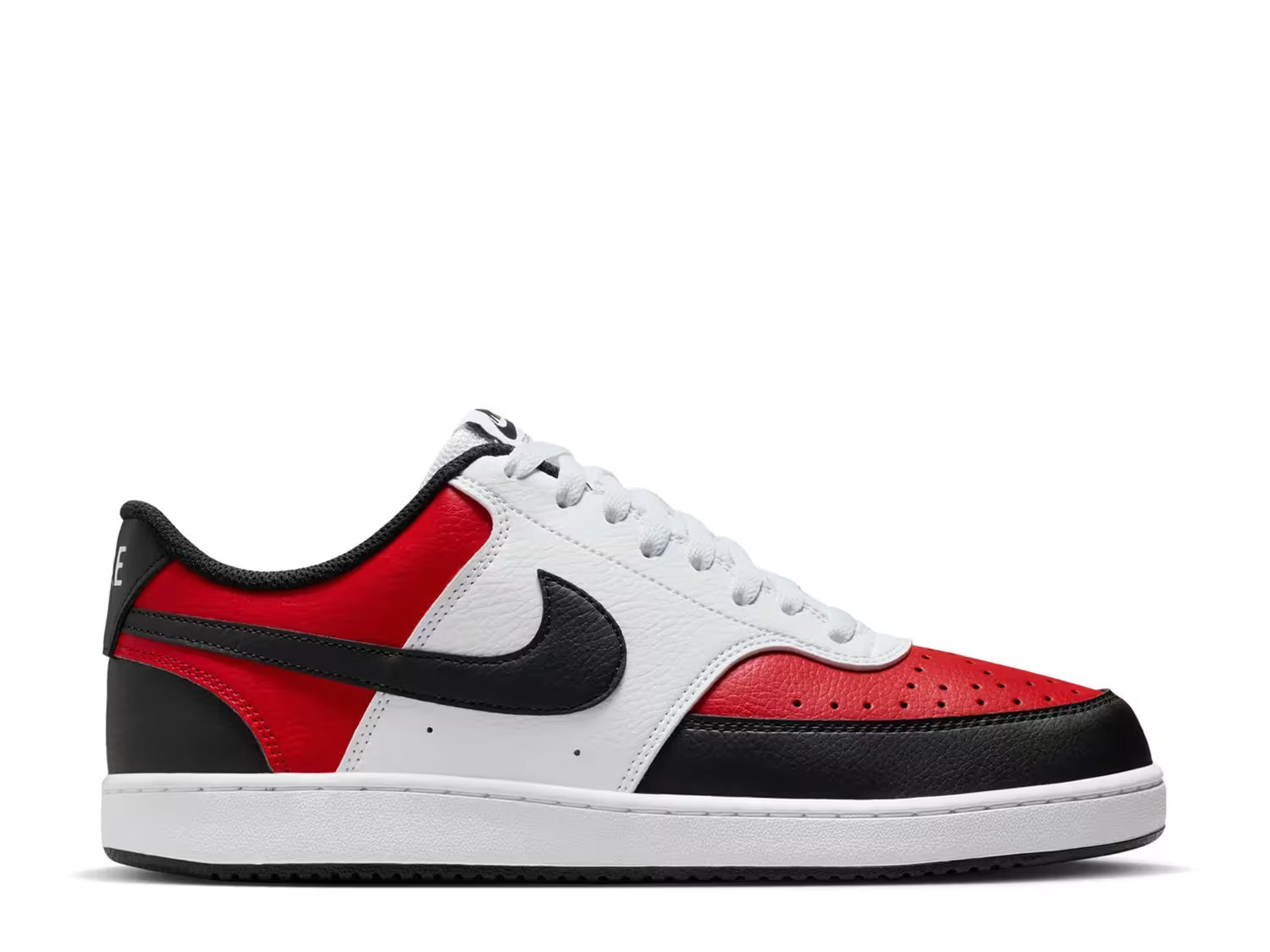 Nike Court Vision Low Sneaker | Men's | Black/White/Red | Size 9.5 | Sneakers | DSW
