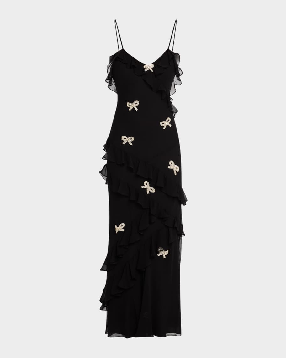 LoveShackFancy Rialto Crystal Bow-Embellished Maxi Dress | Neiman Marcus
