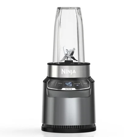 Ninja Nutri Pro Compact Personal Blender, 18-Oz and 24-Oz To-Go Cups & Spout Lids, Auto-iQ Technology, Smoothies, Crush, BN400 Stone Silver | Walmart (US)