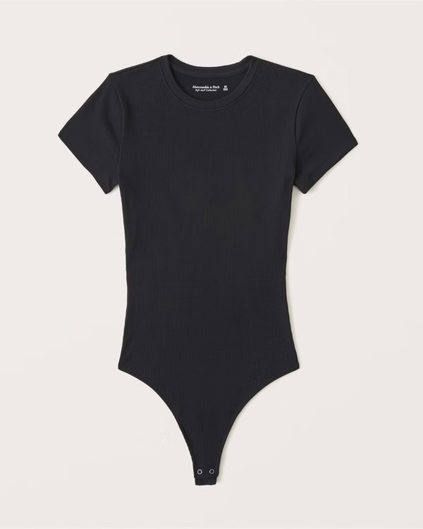 Short-Sleeve Seamless Rib Bodysuit | Abercrombie & Fitch (US)