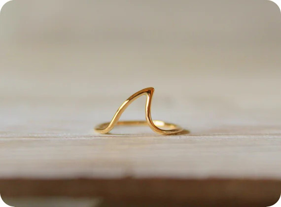 14kt. Yellow or Pink/Rose Gold Shark Fin Ring//Handcrafted//Made to order//Minimalist Jewelry//Na... | Etsy (US)