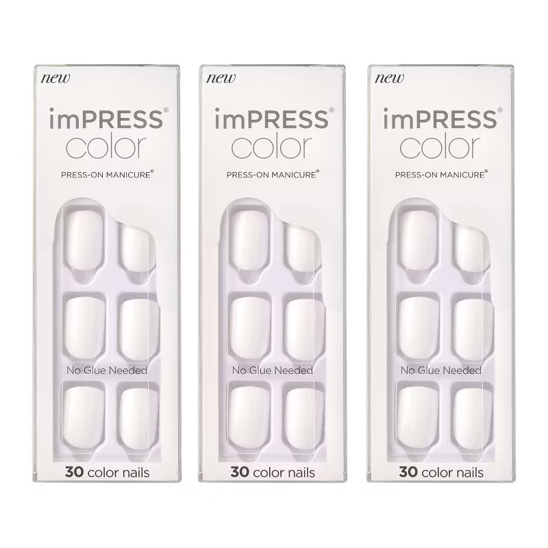 KISS imPRESS Color Press-On Nails - Frosting - 3pk - 90ct | Target
