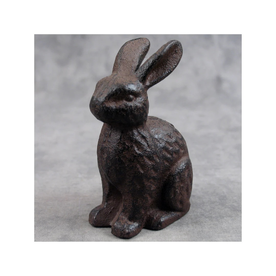 Country BUNNY RABBIT Larger Miniature Heavy Cast Iron STATUE Paperweight - Etsy | Etsy (US)