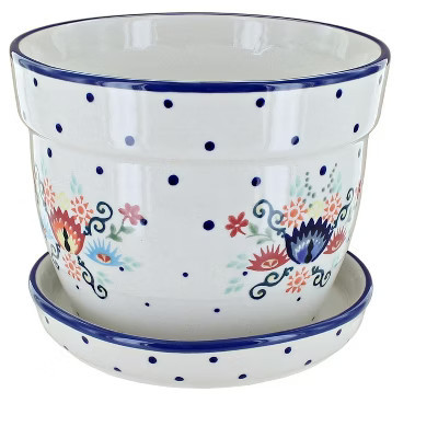 Blue Rose Polish Pottery Desert Flower Large Flower Pot | Target
