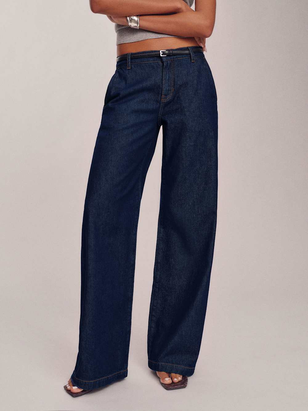 Elio Low Rise Denim Trouser | Reformation (Global)