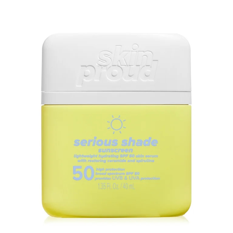 Skin Proud, Serious Shade SPF 50 Lightweight Hydrating Sunscreen Serum, for All Skin Types, 1.35 ... | Walmart (US)
