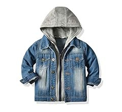 JMOORY Baby Boys Denim Jacket Kids Toddler Zipper Hoodie Jeans Jacket Top | Amazon (US)