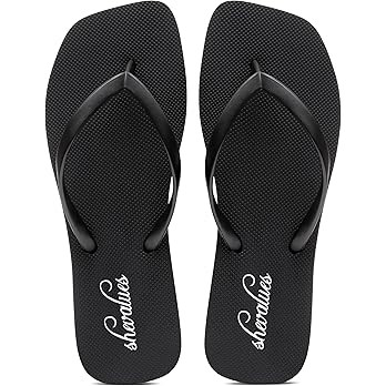 shevalues Women's Slim Square Toe Flip Flops Comfortable Summer Rubber Thong Sandals for Beach, S... | Amazon (US)