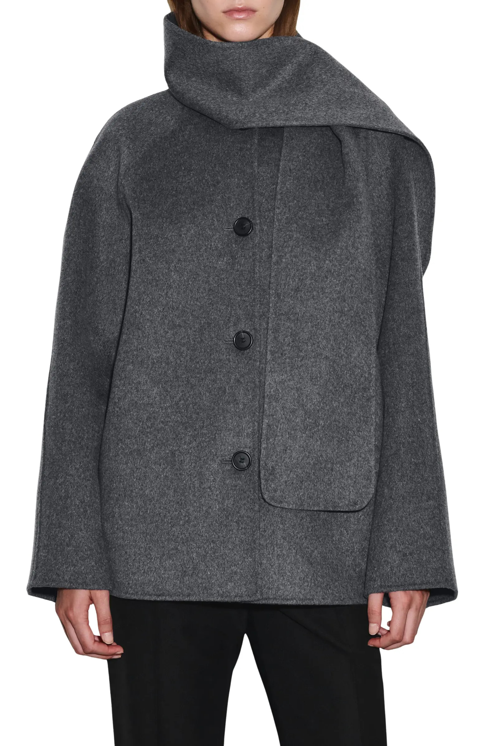 Chop Double Face Wool Blend Scarf Jacket | Nordstrom