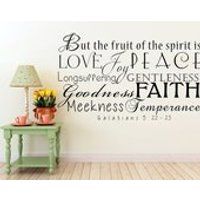 Scripture Wall Art  Fruit Of The Spirit Vinyl Wall Decal | Etsy (US)