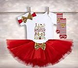 Baby Girls Holiday Outfit - Baby Tutu Outfit - Rudolph Tutu Outfit - My First Christmas - My 1st Chr | Amazon (US)