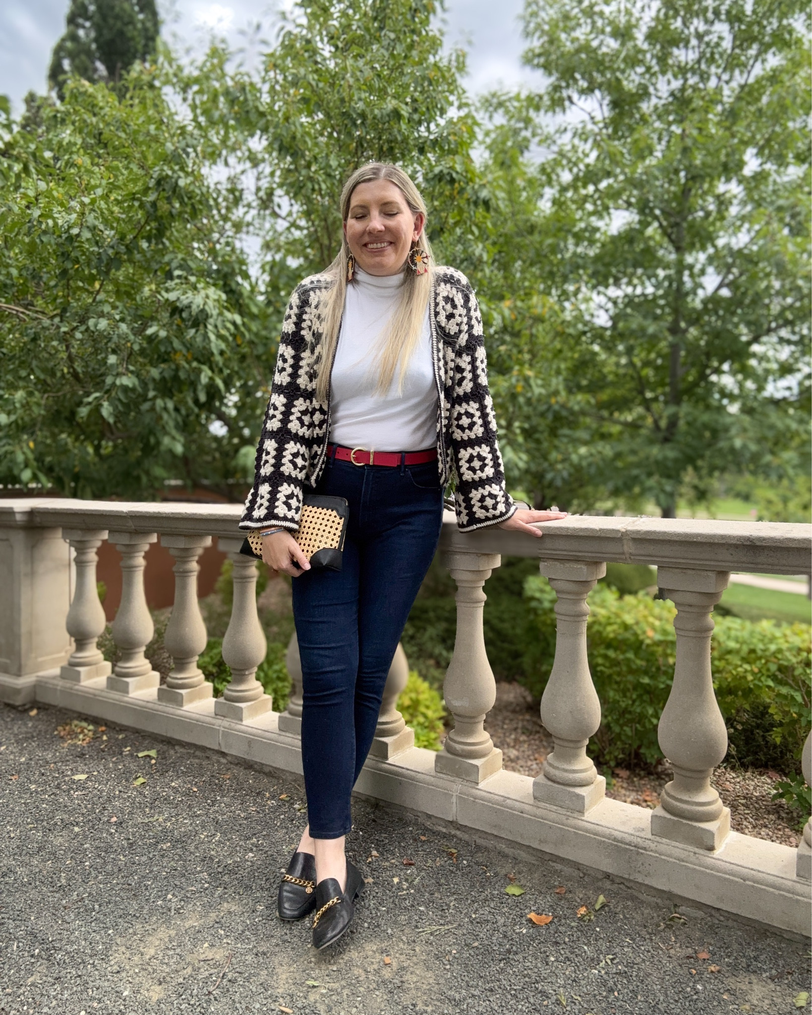 Look 14 - Main Street Muse 🎡 
A curated style series

Some outfits just live in your head until the timing is right ✨ This one has been waiting since last fall! I first realized the combo when I had this bow barrette and this crochet cardigan sitting on the same shelf and it instantly clicked. 💫 The pieces were made for each other! I missed the chance to share it with you then, but I couldn’t resist pulling it out again so you could see how perfectly they pair. Sometimes the best outfits are just destiny….

🌟 About My Capsules: Each capsule I create is a two-week style story built around a theme. It’s my way of exploring seasonal transitions, highlighting unique pieces (from designer to secondhand to rental), and showing how fashion can be both creative and wearable. Main Street Muse in particular is about holding onto the magic of late summer while stepping joyfully into fall, full of vintage-inspired charm, playful details, and whimsical color.

Cardigan - Society Mano (available for rent! Link below & in my IG bio)
Earrings - Le Chic Miami (linked)
Turtleneck - Polo Ralph Lauren (linked)
Jeans - Express (linked)
Bag - Mark & Graham (linked)
Belt - Kate Spade (similar linked)
Bracelets - Rocksbox
Ring - Rocksbox
Shoes - Tory Burch (similar linked)

Use my link to get $30 off of your first month of Nuuly! https://share.nuuly.com/kat42828

#MainStreetMuse #CapsuleWardrobe #BowDetails #CrochetCardigan #RetroStyle #CapsuleCloset #OOTDinspo #WhimsicalWardrobe #StatementStyle #FallStyleInspo #TransitionalStyle #VintageInspired #FashionStorytelling

#LTKFindsUnder50 #LTKStyleTip #LTKSeasonal