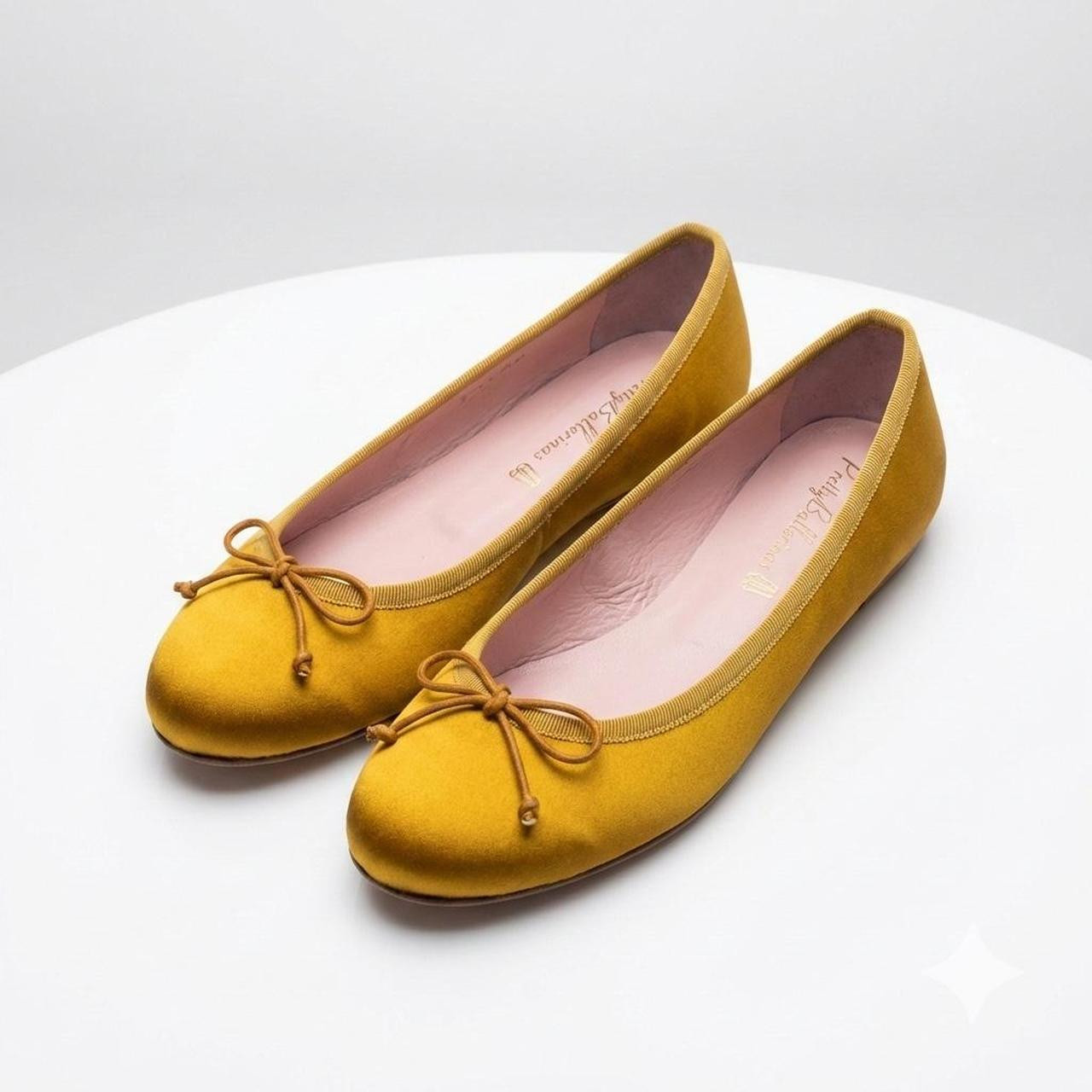 Pretty Ballerinas Women's Ballet shoes - Yellow/Gold - US 8.5 | Depop US