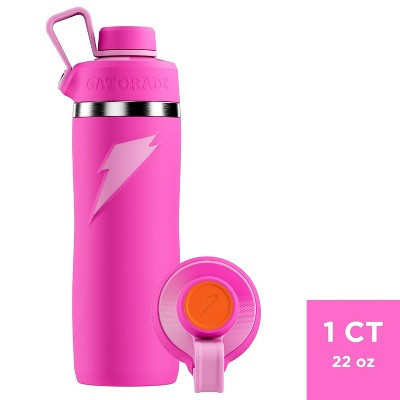 Gatorade 22oz Stainless Steel Twist Cap Water Bottle - Pink: Portable Drinkware | Target