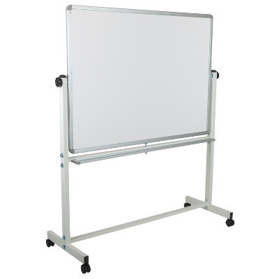 Emma and Oliver Double-Sided Mobile White Board with Pen Tray, 53"W x 62.5"H | Target