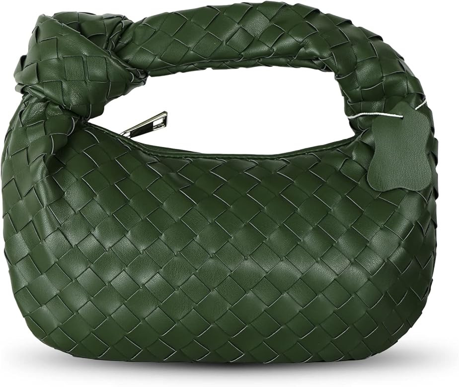 Kowloloo Knoted Women Handbag PU Leather Woven HandBag Fashion Shoulder Bag Purse Woven Handmade ... | Amazon (CA)