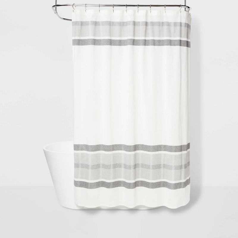 Engineered Plaid Shower Curtain White - Project 62™ | Target