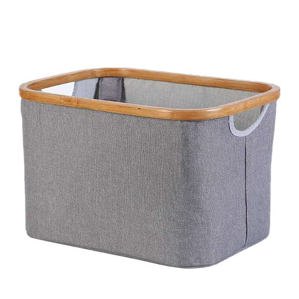 Canvas & Bamboo Storage Bin Hamper Basket - Gray - Walmart.com | Walmart (US)