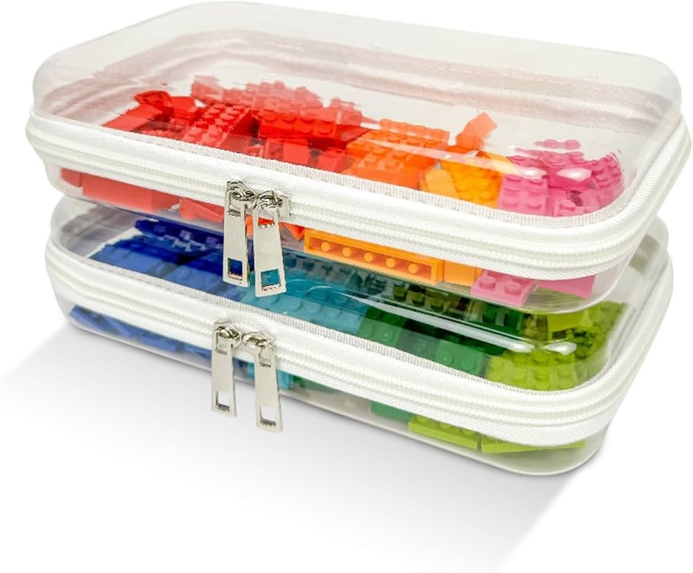 2 Pack Small Clear Hard Shell Zipper Case, Waterproof Zippered Hard Pouch, Transparent Zip Case, ... | Amazon (US)