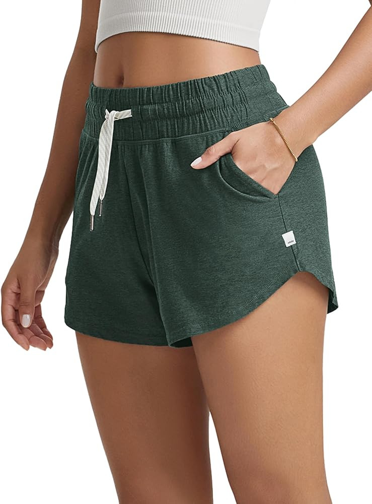 ODODOS Women's Performance Shorts Ultra Soft Stratum Tech Mid Rise Relaxed Shorts with Pocket 3" ... | Amazon (US)
